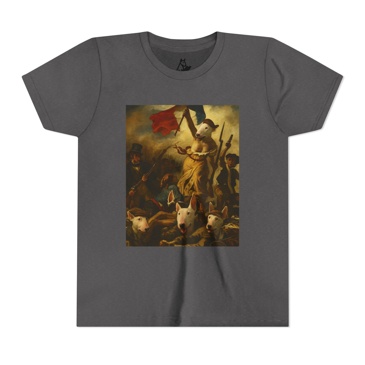 Bull Terrier Liberty Leading the People — after Eugene Delacroix, 1830 | Youth Tee