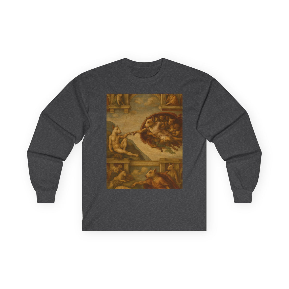 Bull Terrier The Creation Of Adam — after Michelangelo, 1512 | Long Sleeve
