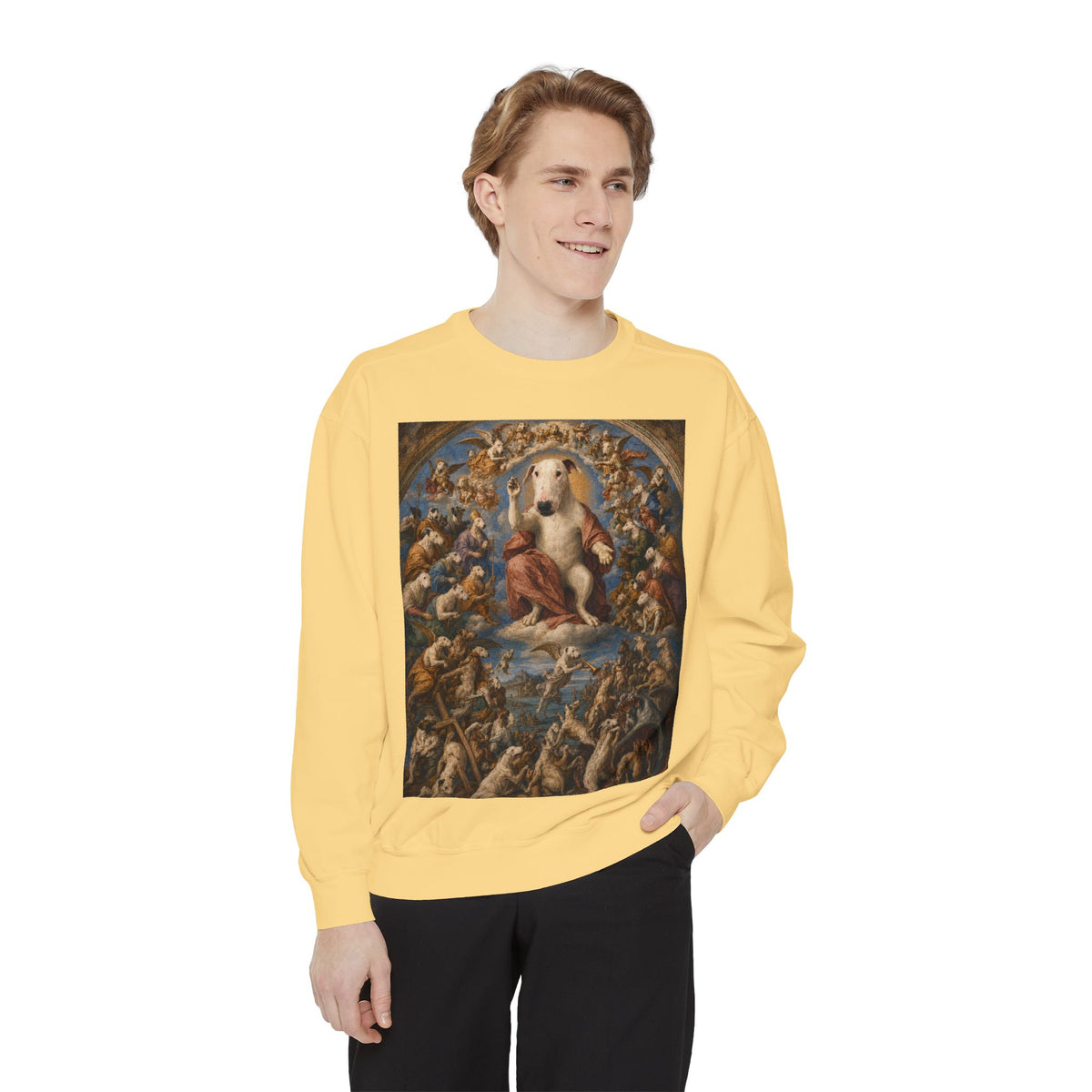 Bull Terrier The Last Judgement — after Michelangelo, 1541 | Crewneck
