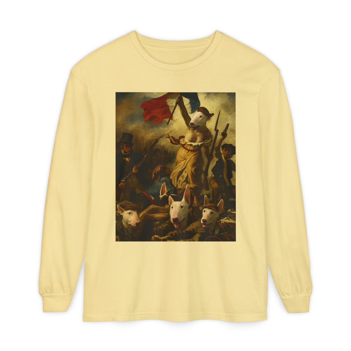 Bull Terrier Liberty Leading the People — after Eugene Delacroix, 1830 | Long Sleeve