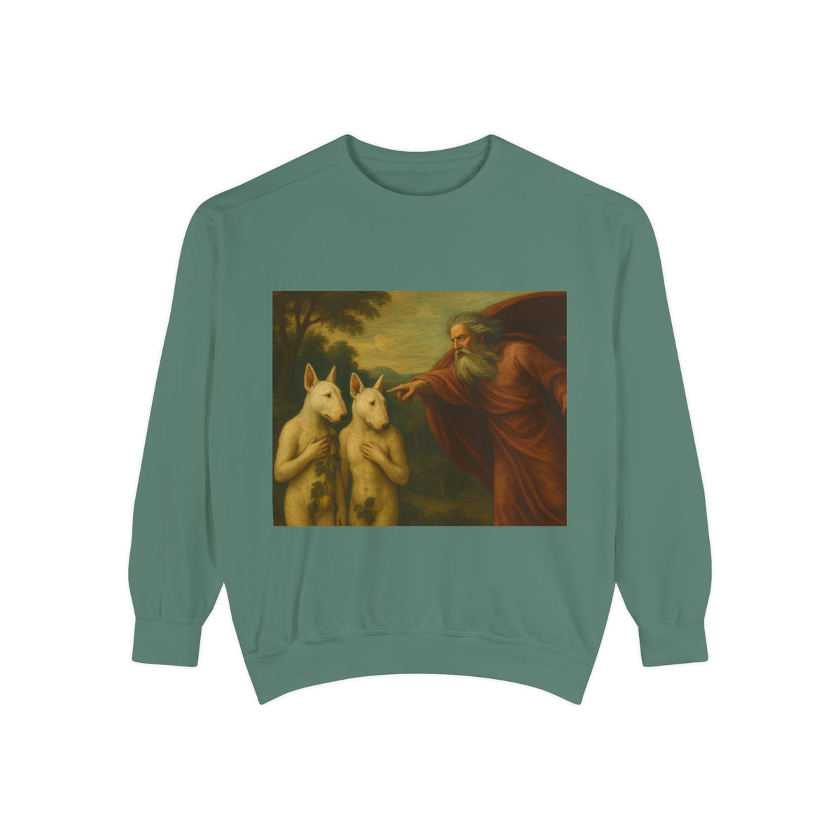 Bull Terrier The Rebuke of Adam and Eve — after Domenichino, 1626 | Crewneck