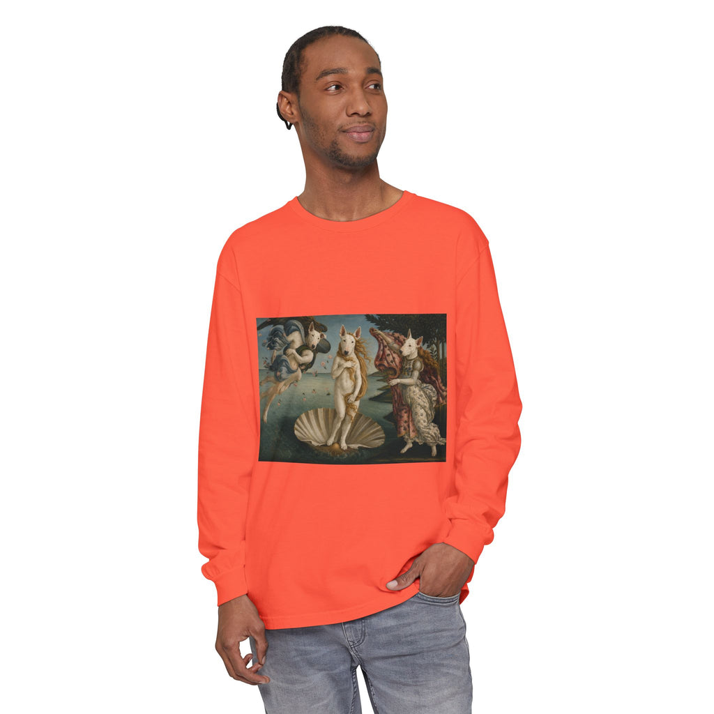 Bull Terrier The Birth of Venus — after Sandro Botticelli, c.1485 | Long Sleeve