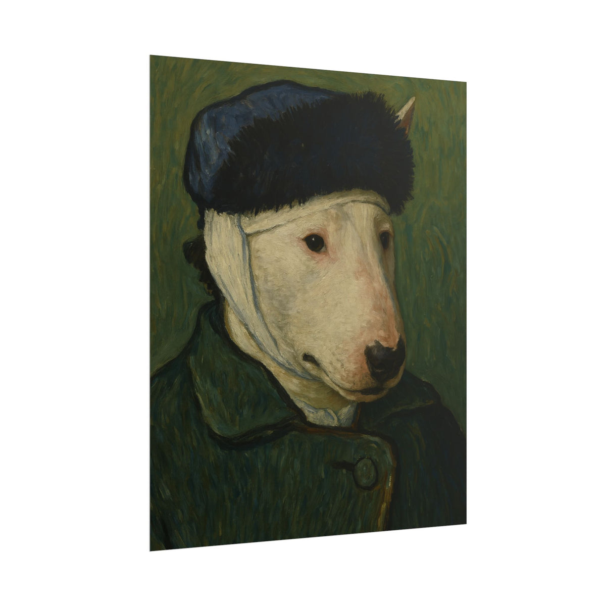 Bull Terrier Self Portrait Bandaged Ear — after Vincent van Gogh, 1889 | Print