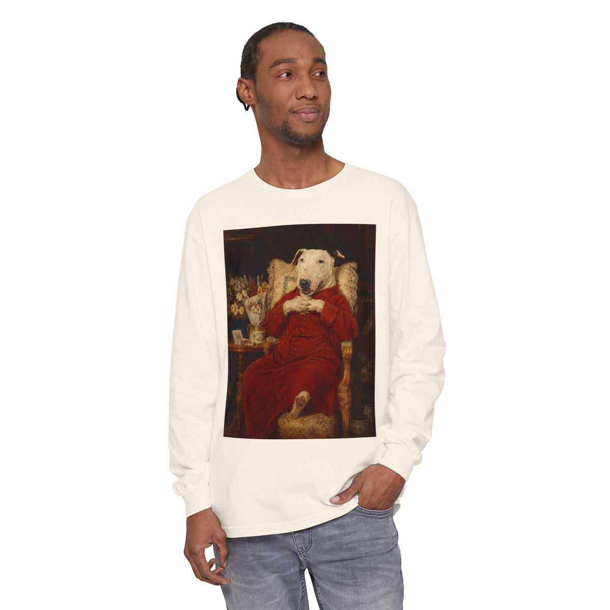 Bull Terrier A Happy Birthday — after Antonio Casanova y Estorach, c.1890 | Long Sleeve