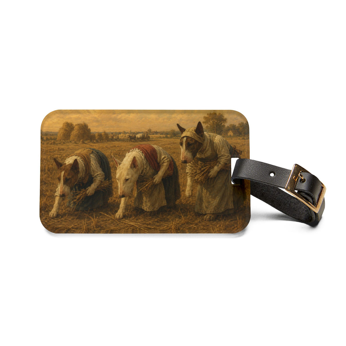 Bull Terrier The Gleaners — after Jean-Francois Millet, 1857 | Luggage Tag
