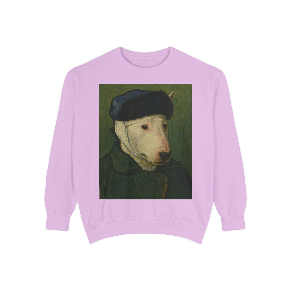 Bull Terrier Self-Portrait with Bandaged Ear — after Vincent van Gogh, 1889 | Crewneck