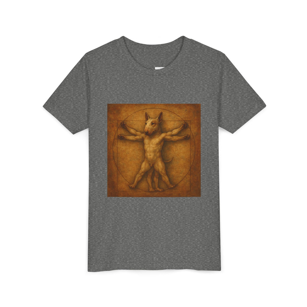 Bull Terrier Vitruvian Man — after Leonardo da Vinci, c.1490 | Youth Tee