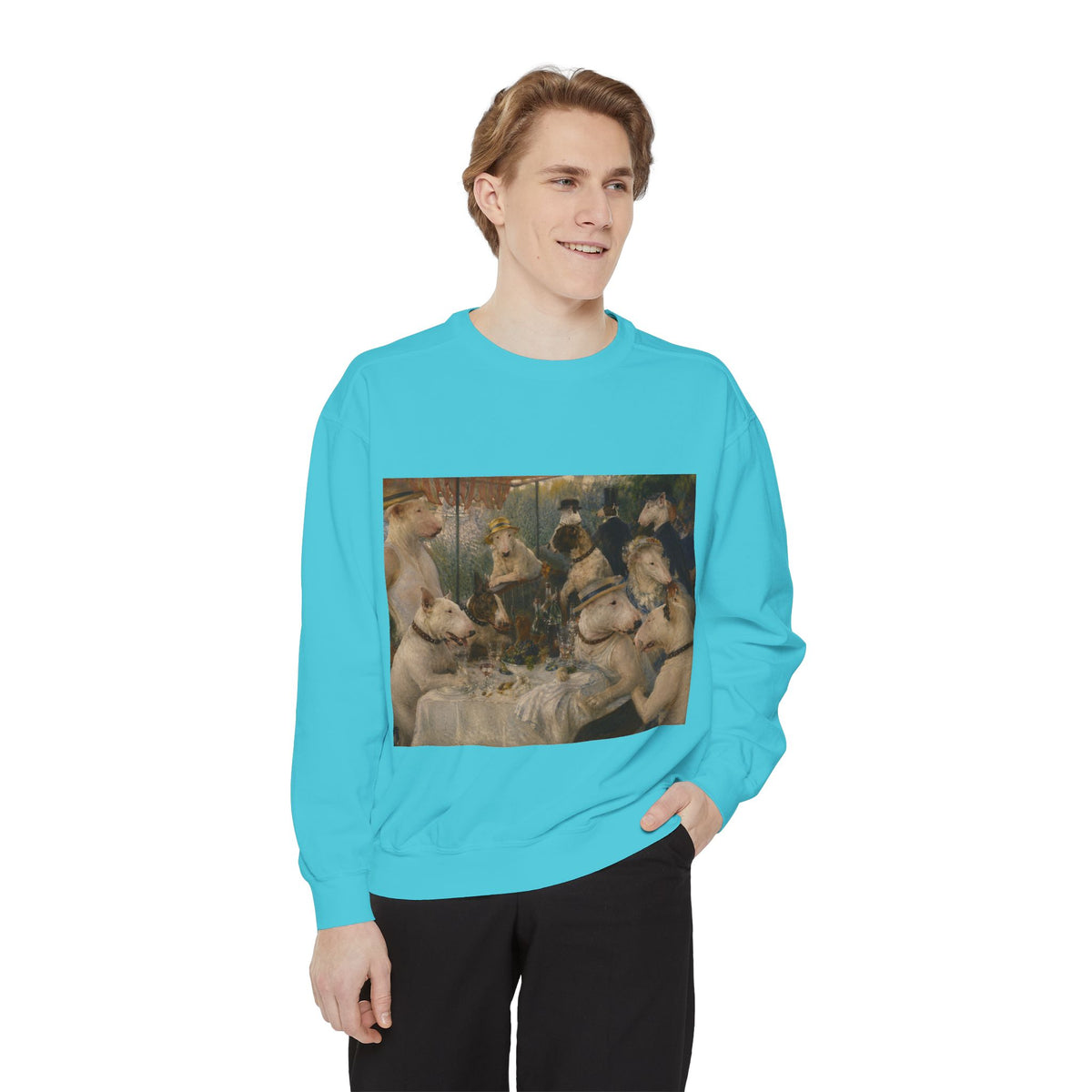 Bull Terrier Luncheon of the Boating Party — after Pierre-Auguste Renoir, 1881 | Crewneck
