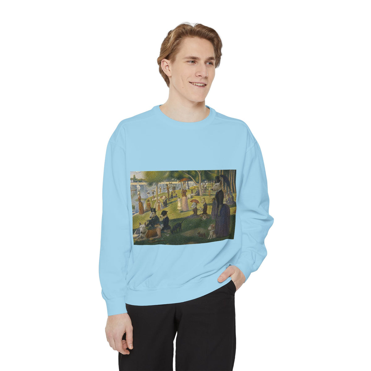 Bull Terrier A Sunday Afternoon on La Grande Jatte — after Georges Seurat, 1886 | Crewneck