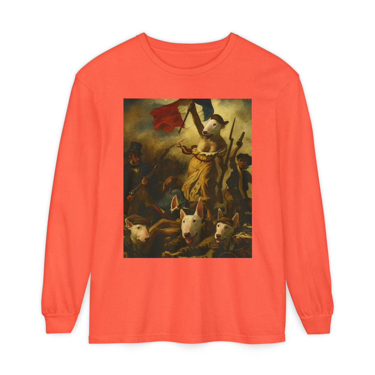 Bull Terrier Liberty Leading the People — after Eugene Delacroix, 1830 | Long Sleeve