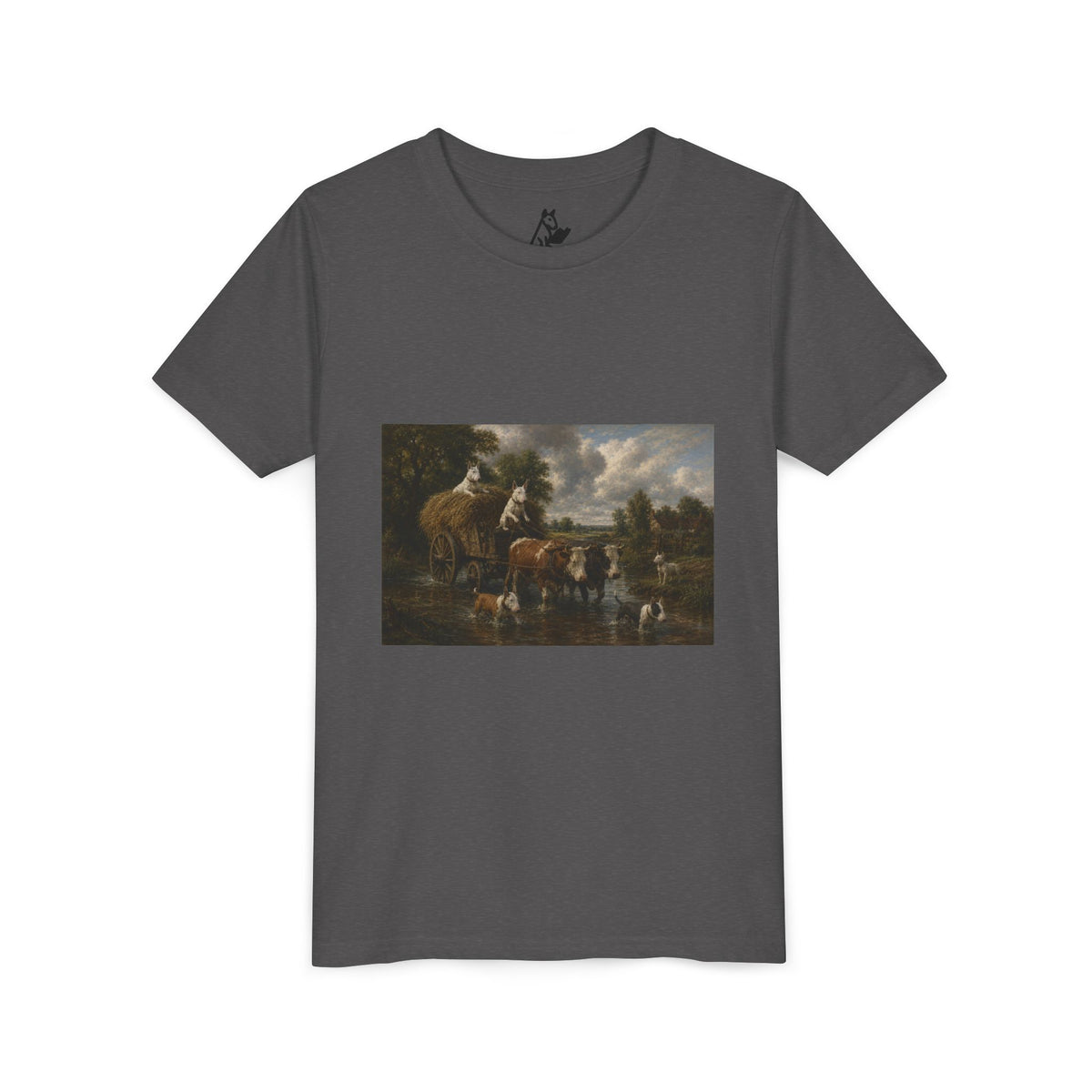 Bull Terrier The Hay Wain — after John Constable, 1821 | Youth Tee