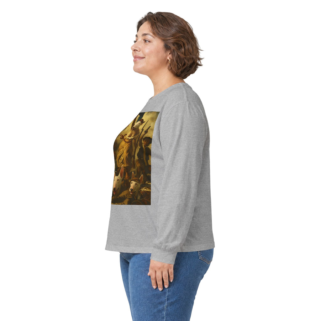 Bull Terrier Liberty Leading The People — after Eugene Delacroix, 1830 | Long Sleeve