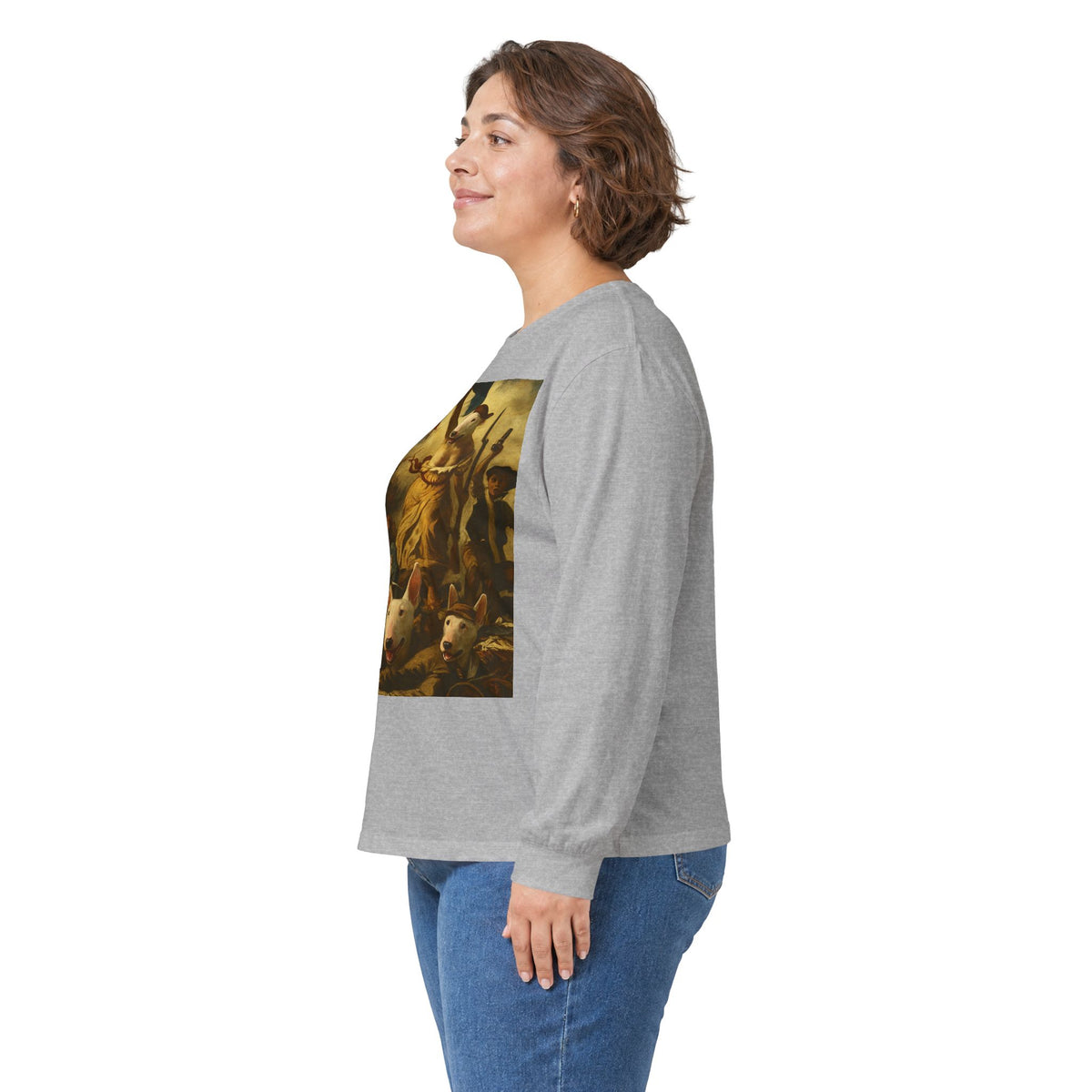 Bull Terrier Liberty Leading The People — after Eugene Delacroix, 1830 | Long Sleeve
