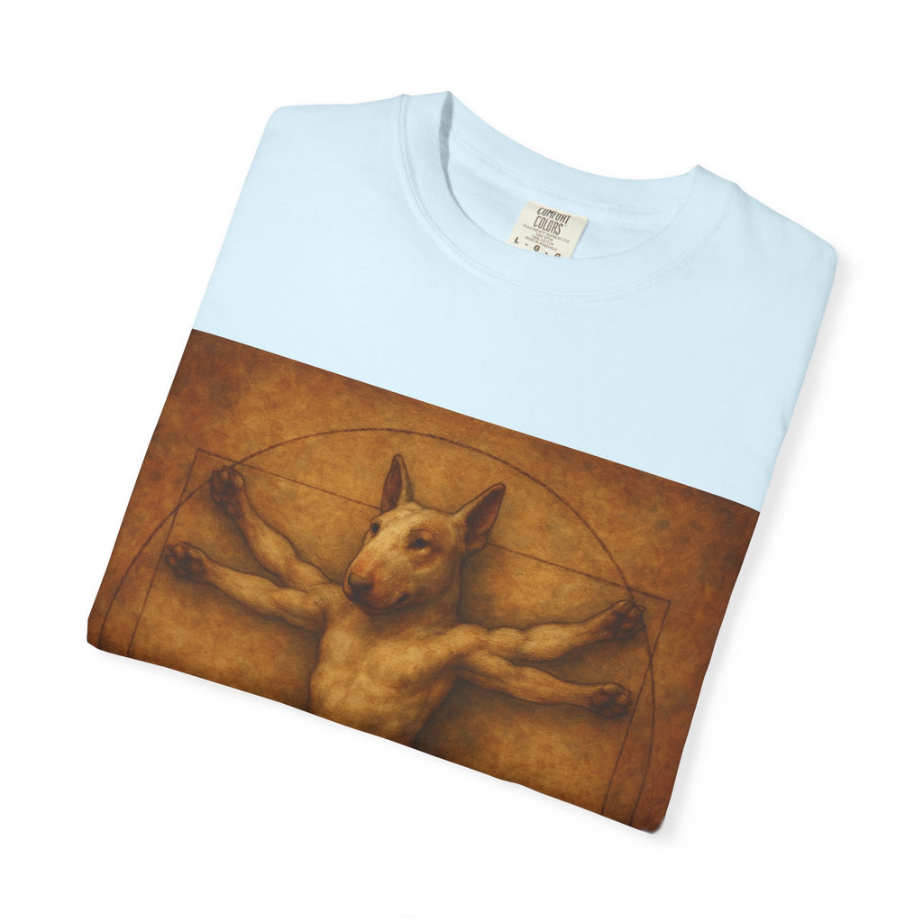 Bull Terrier Vitruvian Man — after Leonardo da Vinci, c.1490 | Garment-Dyed Tee