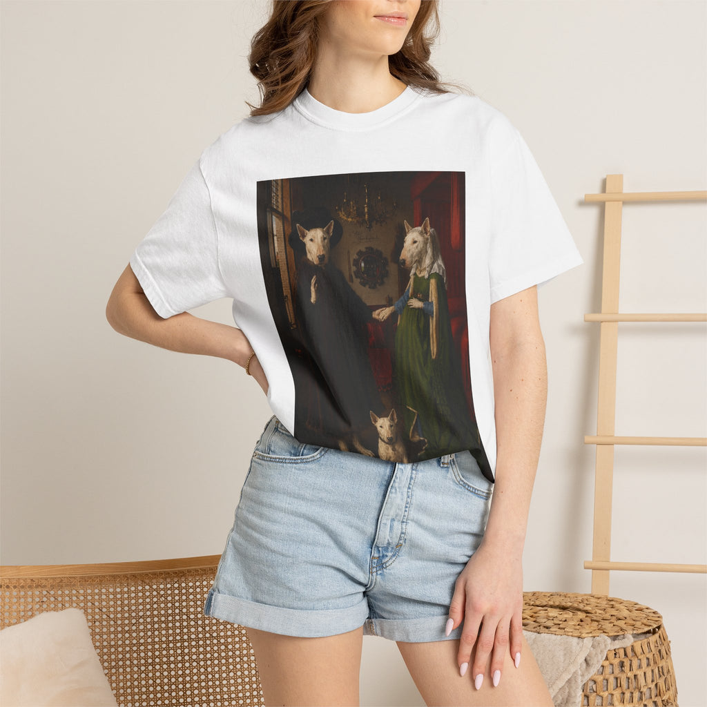 Bull Terrier The Arnolfini Portrait — after Jan van Eyck, 1434 | Garment-Dyed Tee