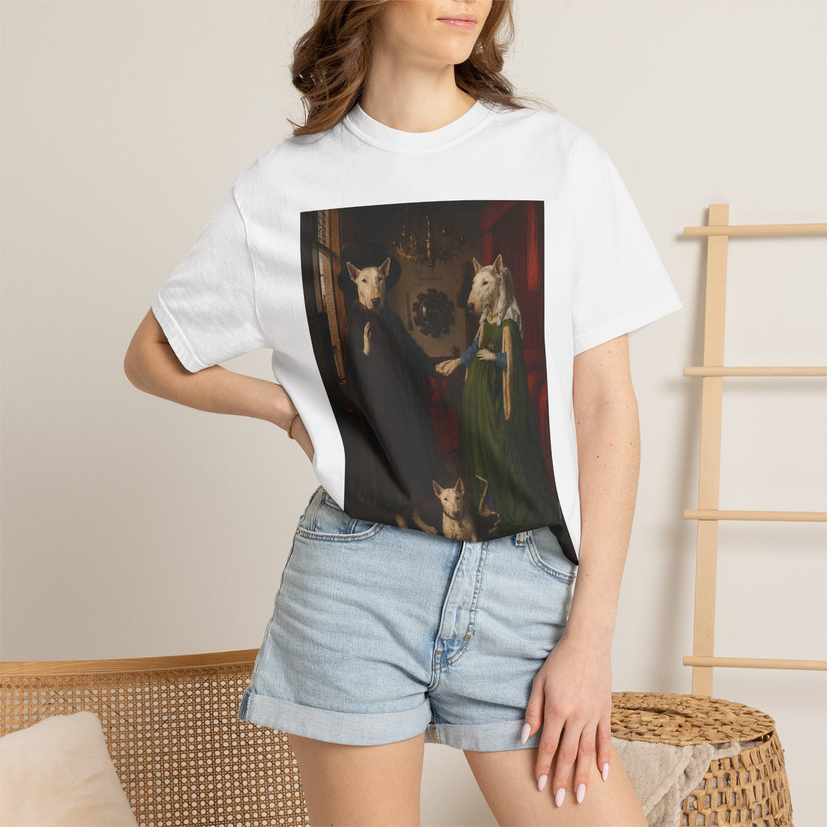 Bull Terrier The Arnolfini Portrait — after Jan van Eyck, 1434 | Garment-Dyed Tee