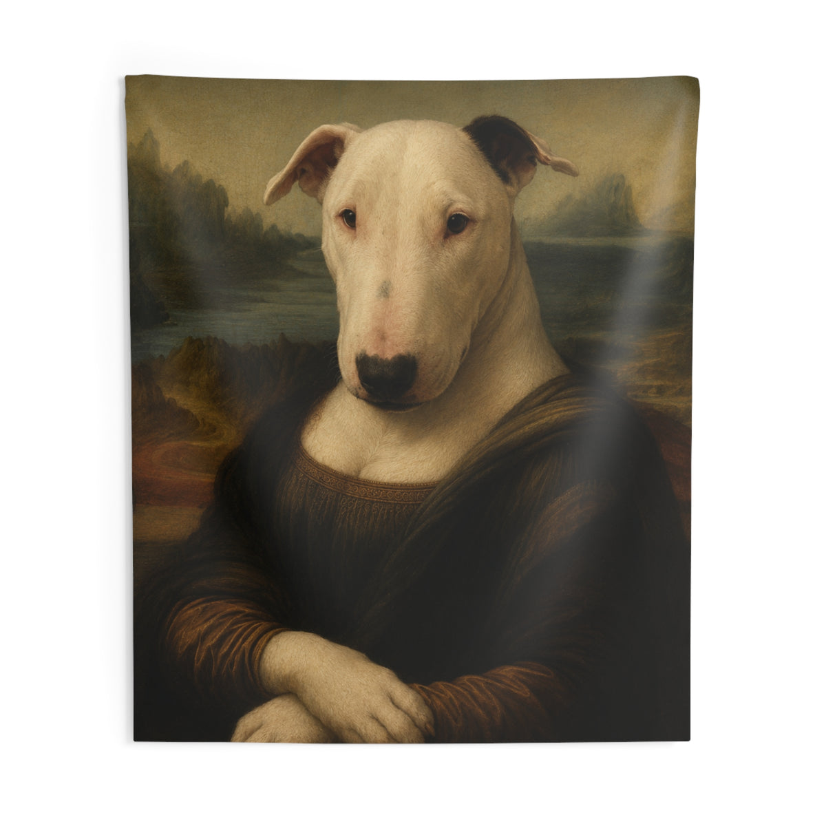 Bull Terrier Mona Lisa — after Leonardo da Vinci, c.1503 | Tapestry