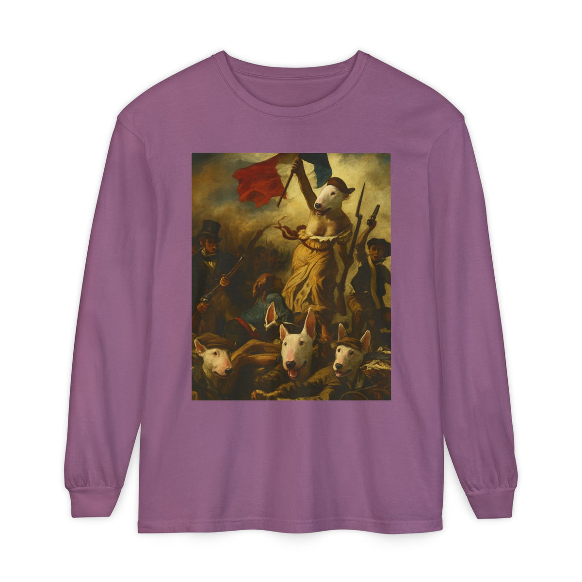Bull Terrier Liberty Leading the People — after Eugene Delacroix, 1830 | Long Sleeve