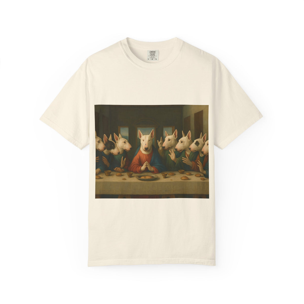 Bull Terrier The Last Supper — after Leonardo da Vinci, 1498 | Garment-Dyed Tee
