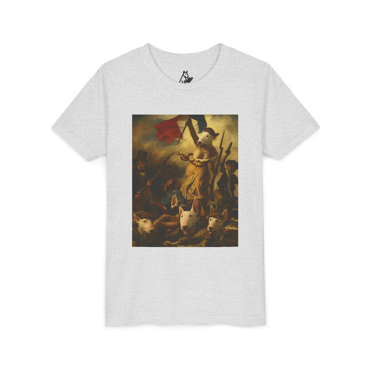 Bull Terrier Liberty Leading the People — after Eugene Delacroix, 1830 | Youth Tee