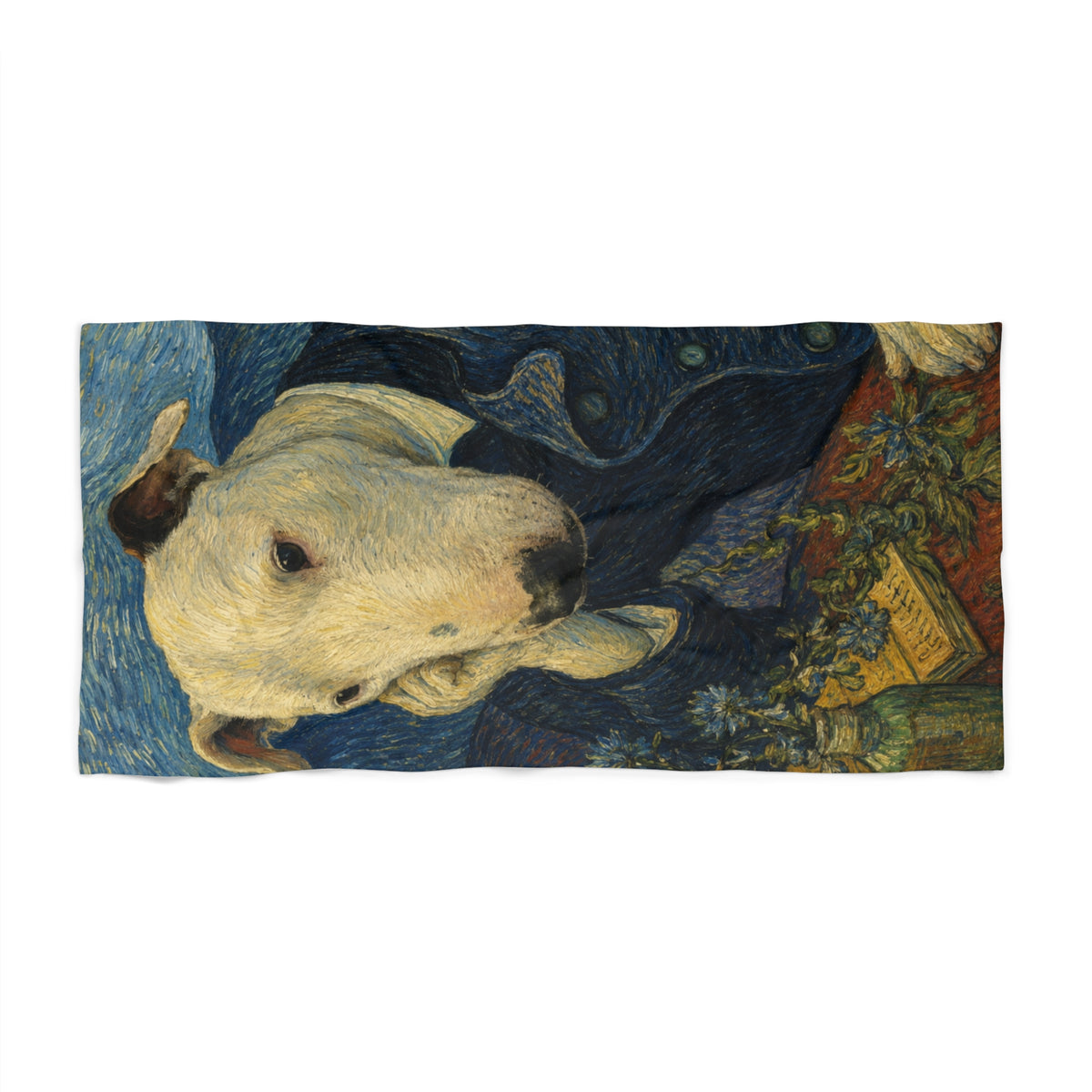 Bull Terrier Portrait of Doctor Gachet — after Vincent van Gogh, 1890 | Beach Towel