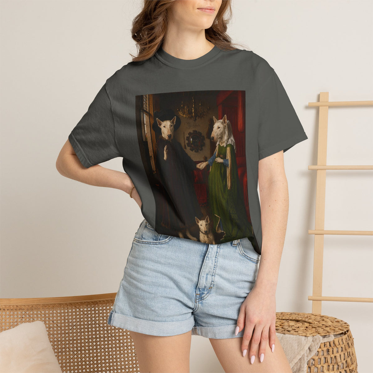 Bull Terrier The Arnolfini Portrait — after Jan van Eyck, 1434 | Garment-Dyed Tee