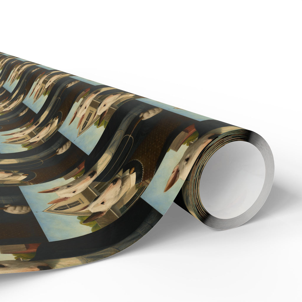 Bull Terrier American Gothic — after Grant Wood, 1930 | Wrapping Paper