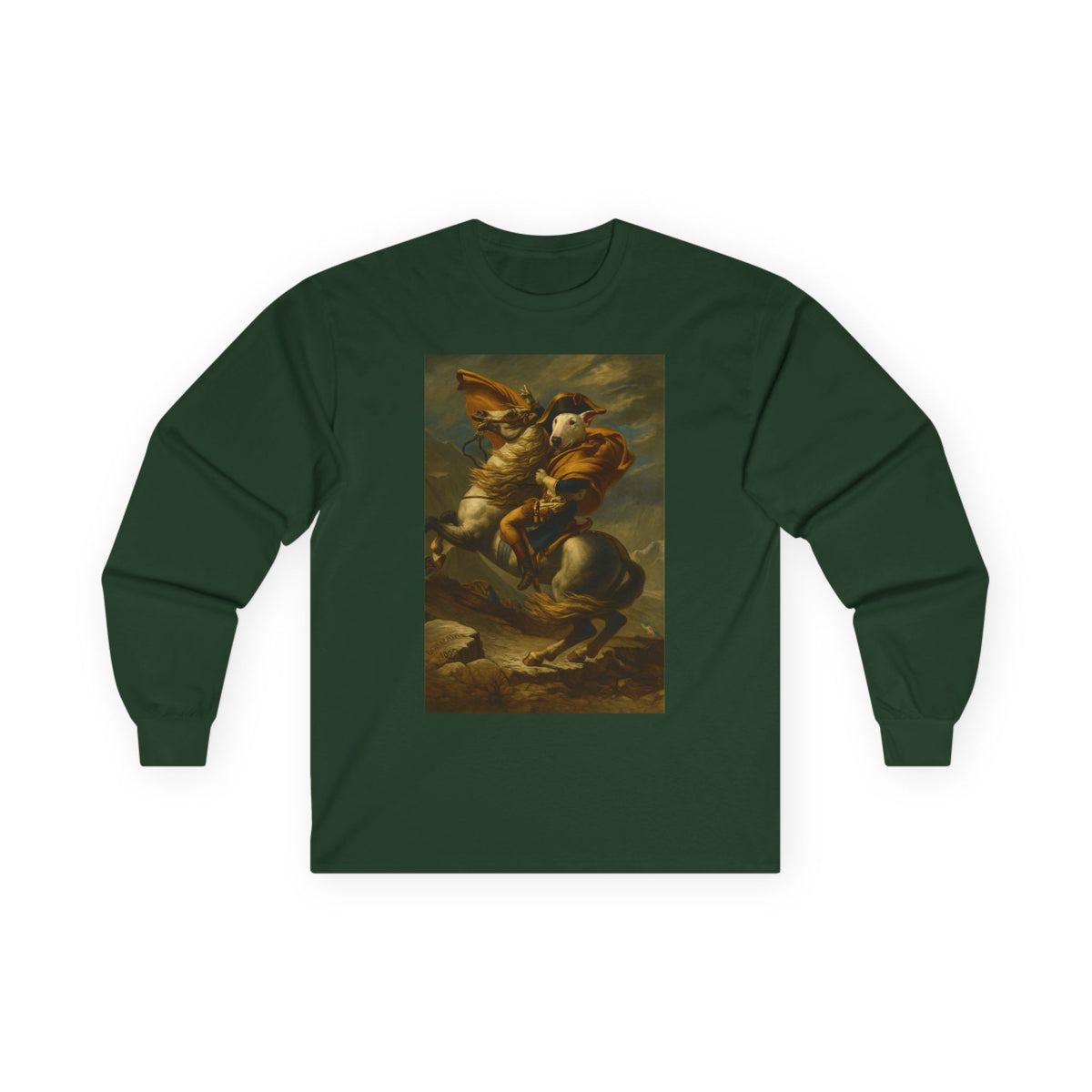 Bull Terrier Napoleon — after Jacques-Louis David, 1801 | Long Sleeve