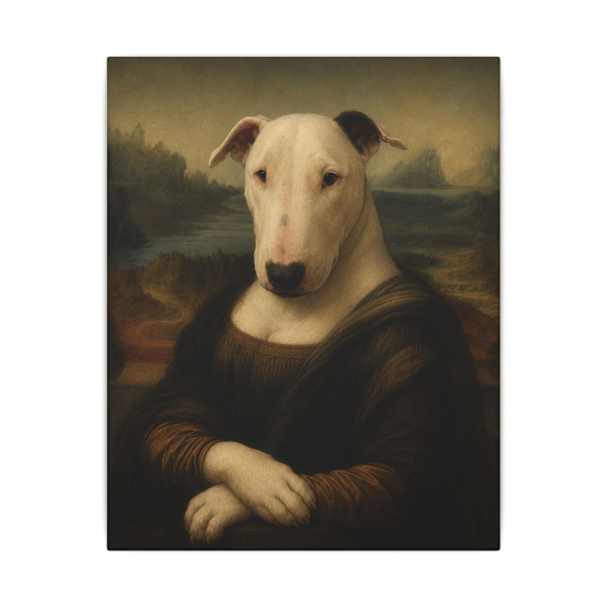 Bull Terrier Mona Lisa — after Leonardo da Vinci, c.1503 | Canvas