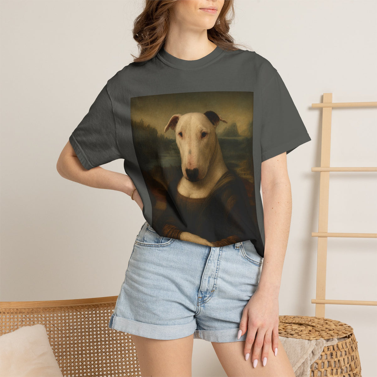 Bull Terrier Mona Lisa — after Leonardo da Vinci, c.1503 | Garment-Dyed Tee