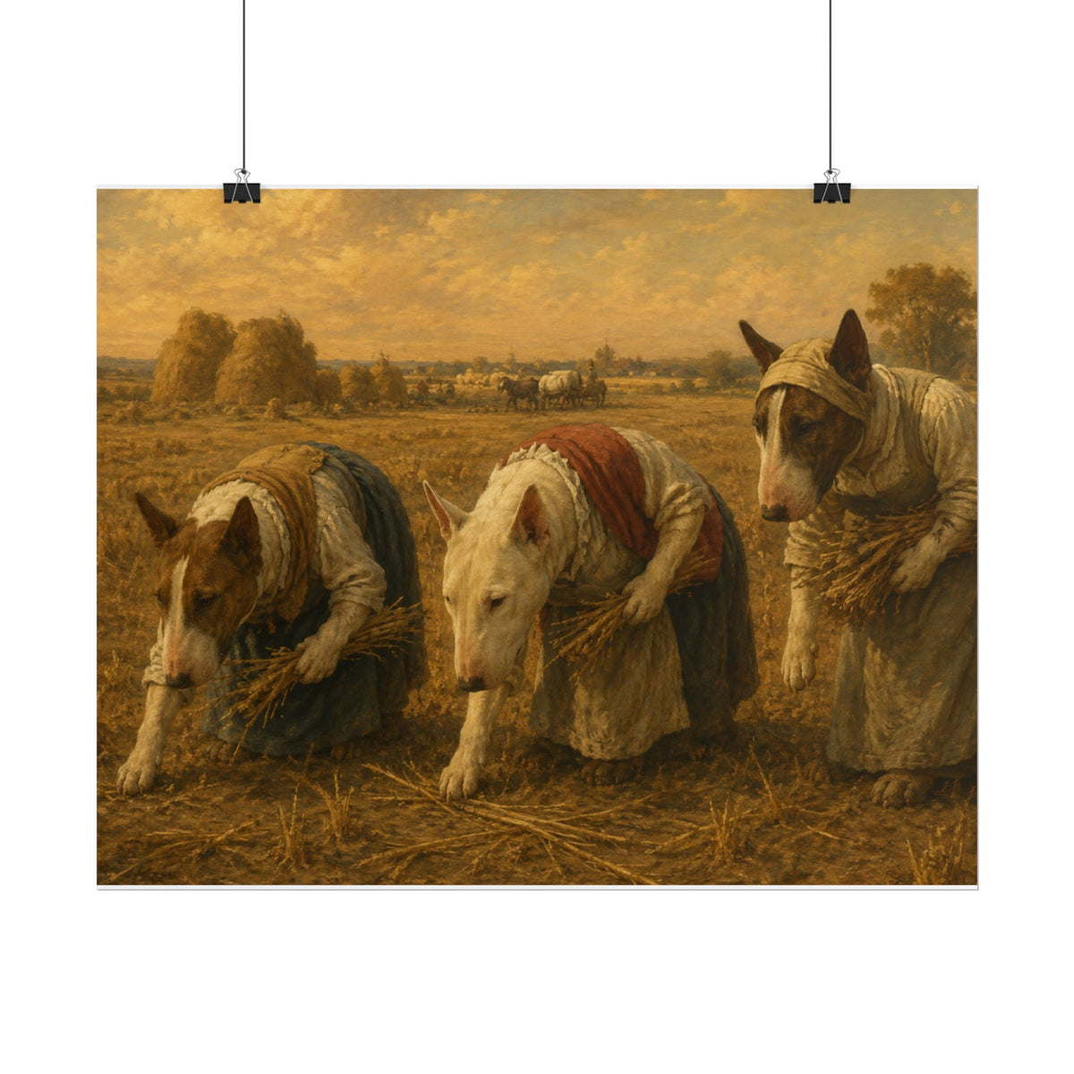 Bull Terrier The Gleaners — after Jean-Francois Millet, 1857 | Poster