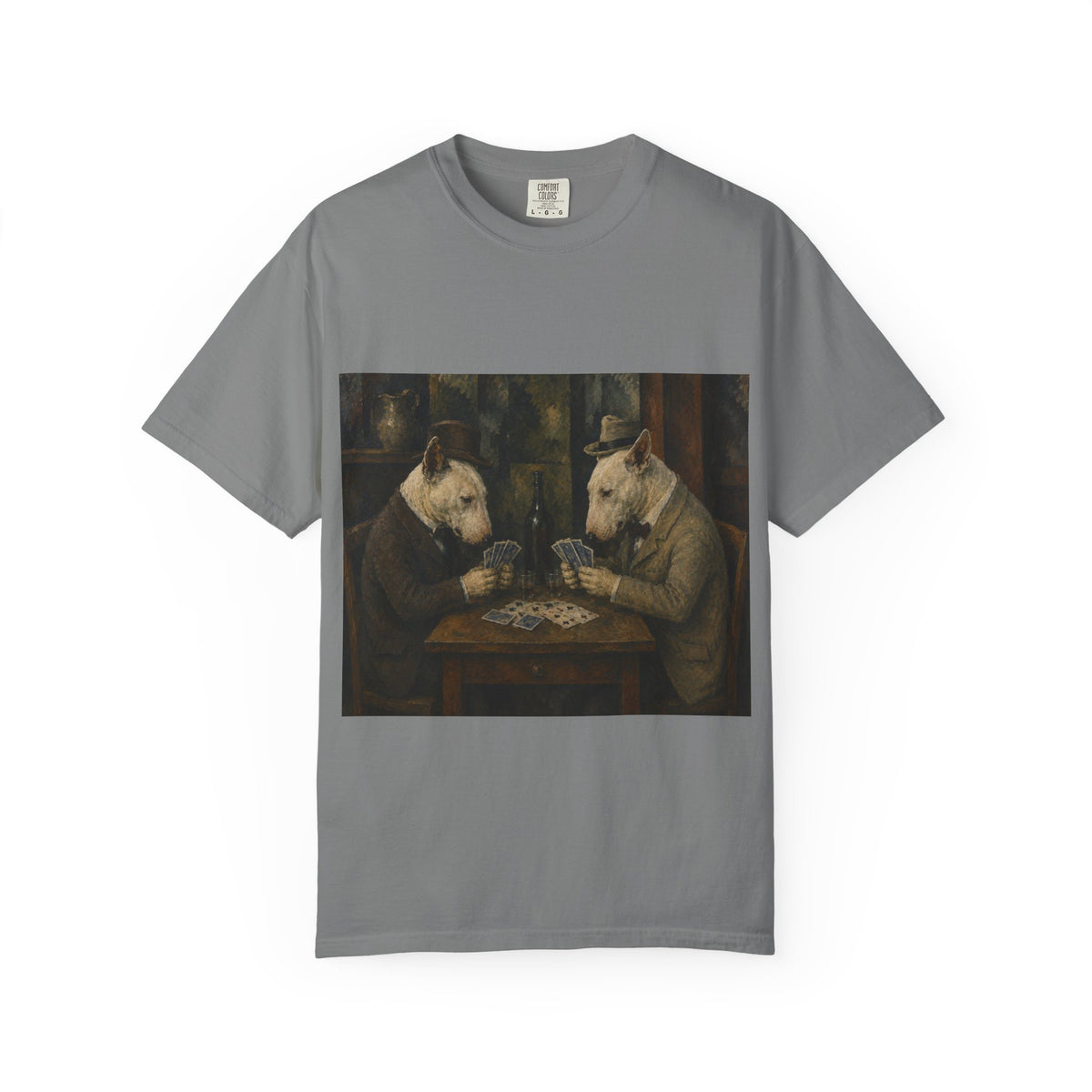 Bull Terrier The Card Players — after Paul Cezanne, c.1895 | Garment-Dyed Tee