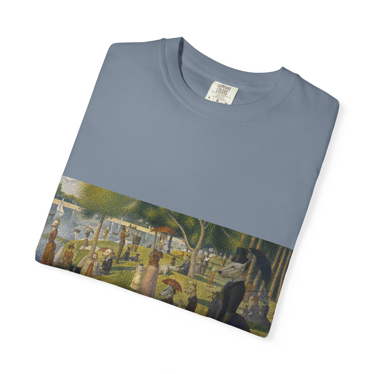 Bull Terrier A Sunday Afternoon on La Grande Jatte — after Georges Seurat, 1886 | Garment-Dyed Tee