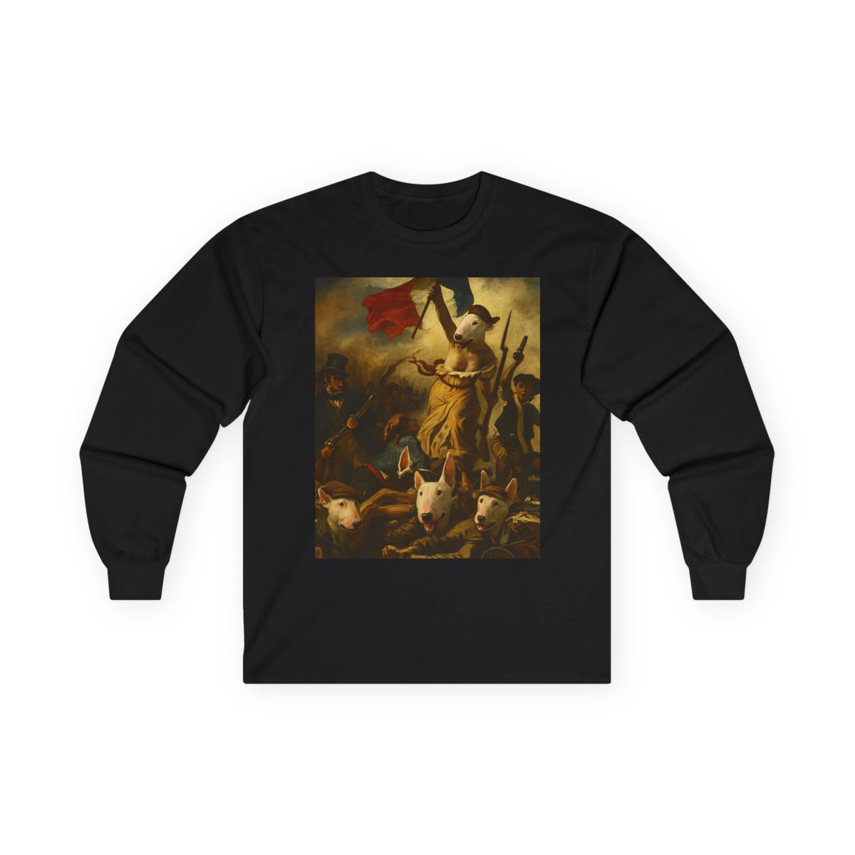 Bull Terrier Liberty Leading The People — after Eugene Delacroix, 1830 | Long Sleeve