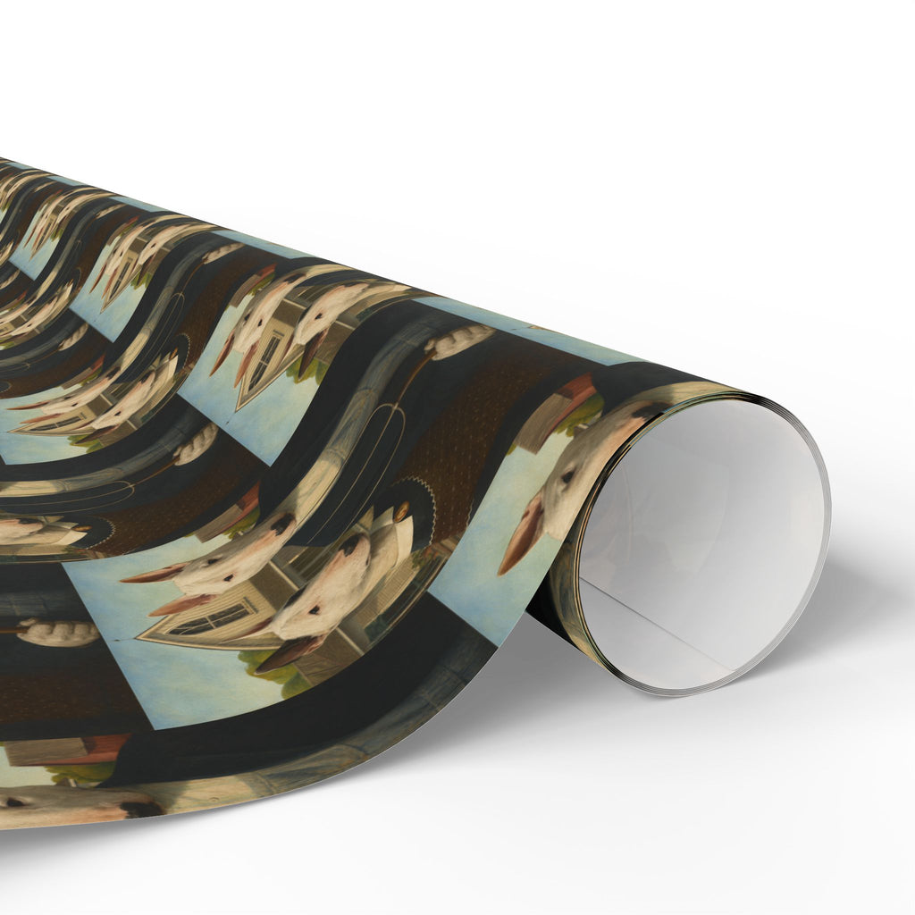 Bull Terrier American Gothic — after Grant Wood, 1930 | Wrapping Paper