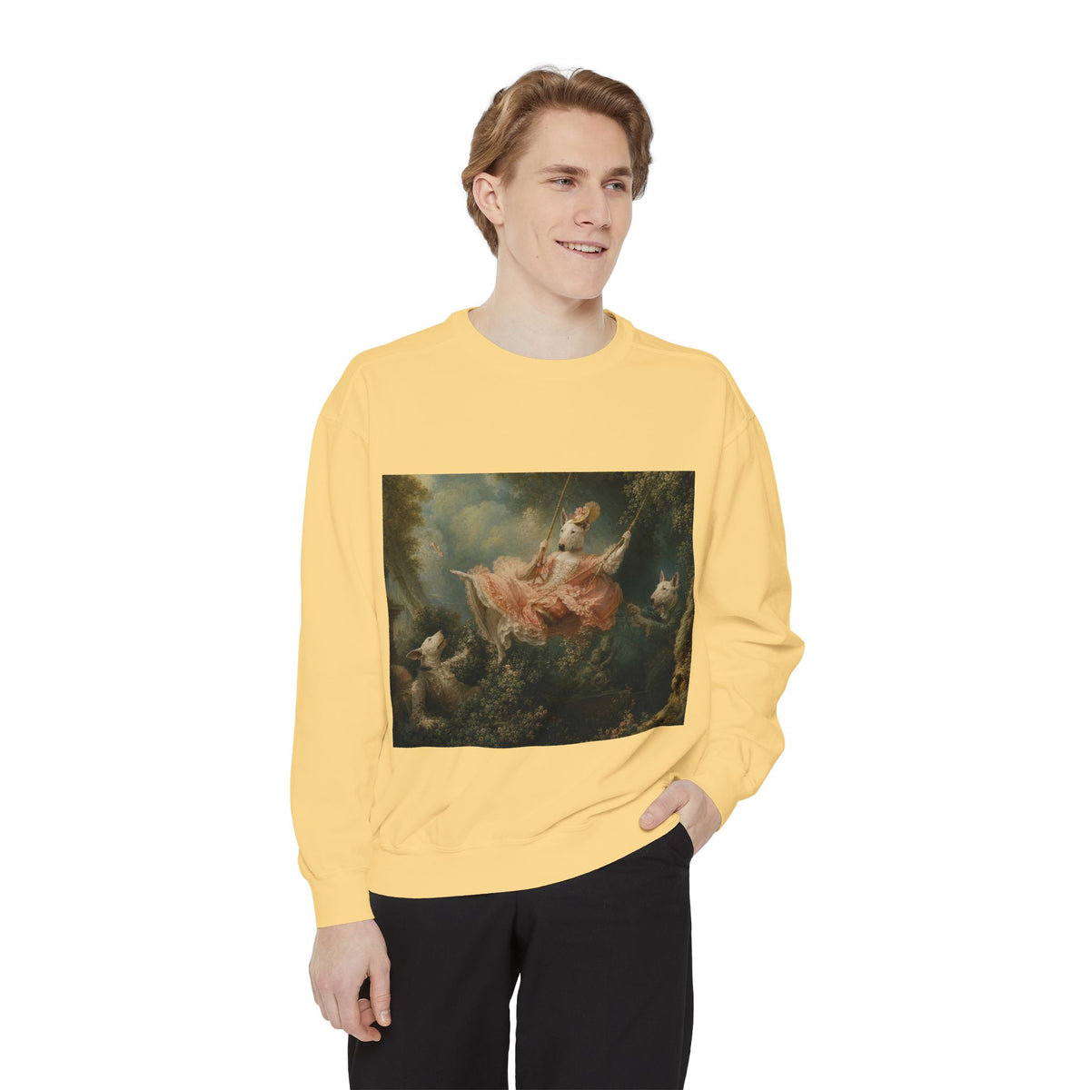 Bull Terrier The Swing — after Jean-Honore Fragonard, 1767 | Crewneck