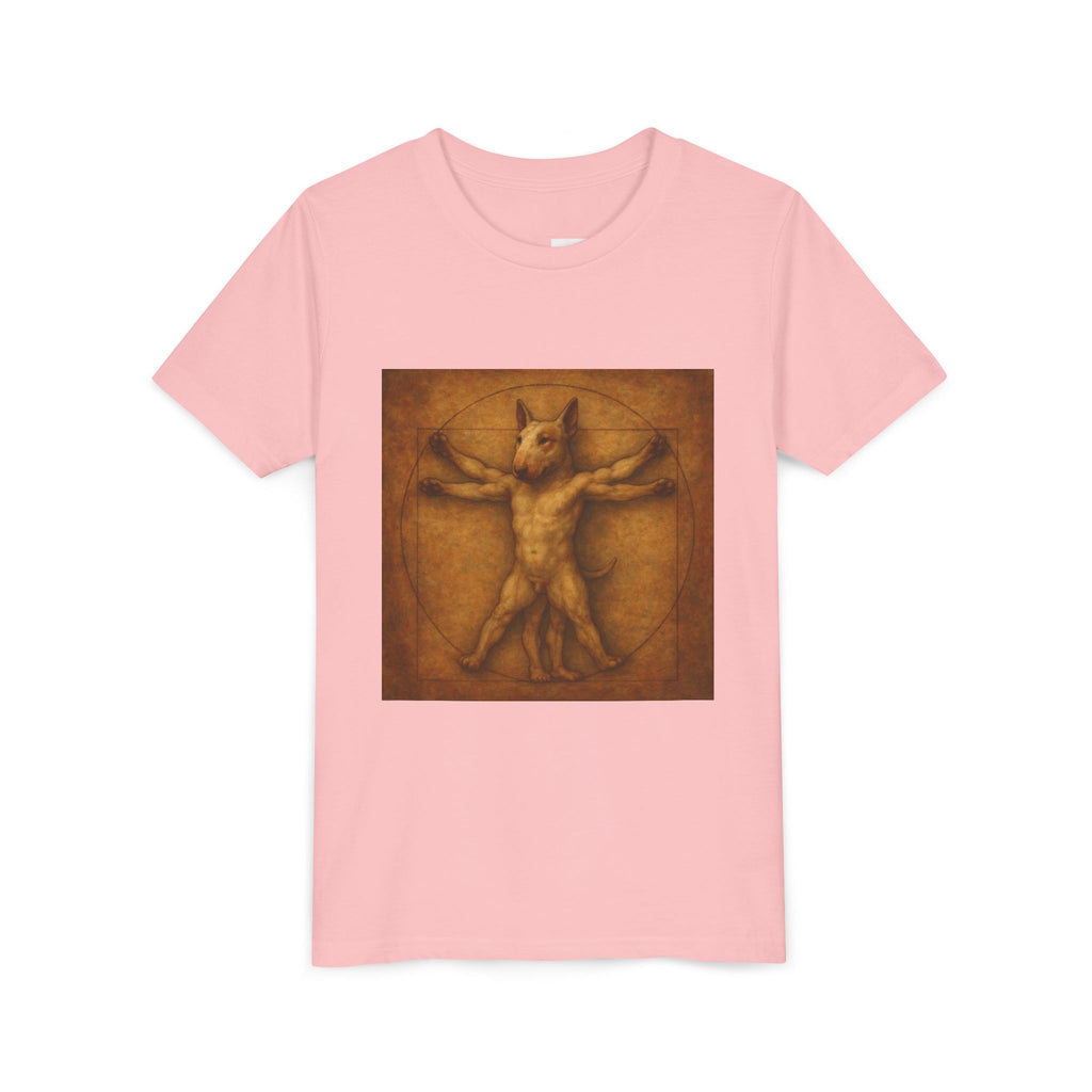 Bull Terrier Vitruvian Man — after Leonardo da Vinci, c.1490 | Youth Tee