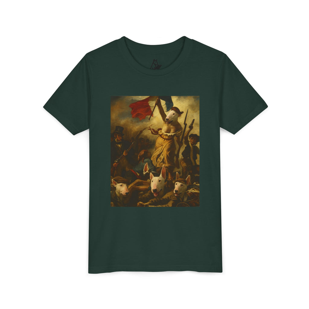 Bull Terrier Liberty Leading the People — after Eugene Delacroix, 1830 | Youth Tee