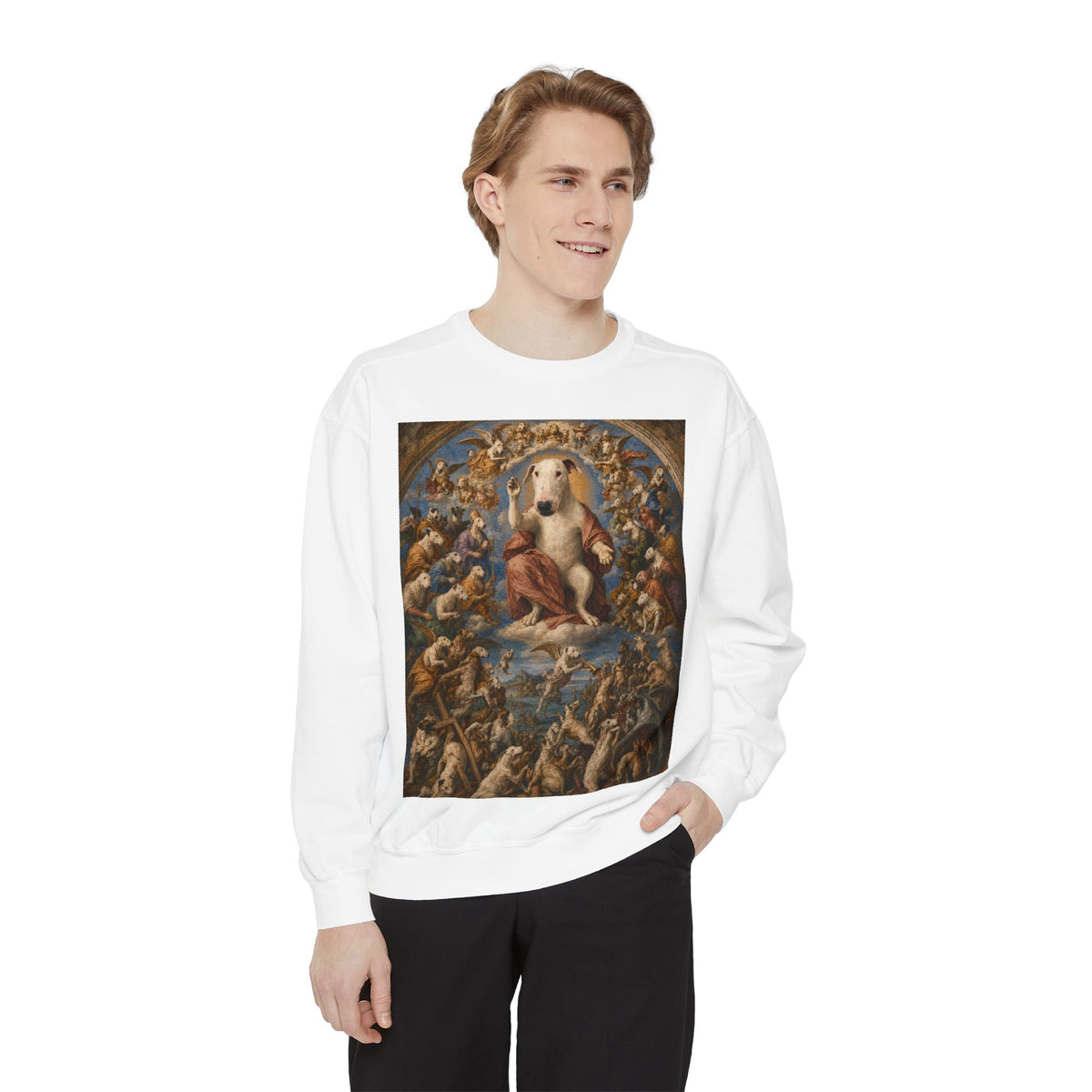 Bull Terrier The Last Judgement — after Michelangelo, 1541 | Crewneck