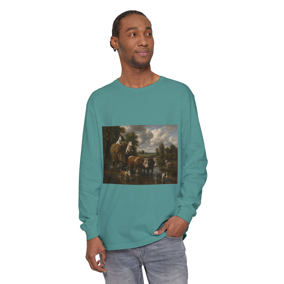 Bull Terrier The Hay Wain — after John Constable, 1821 | Long Sleeve