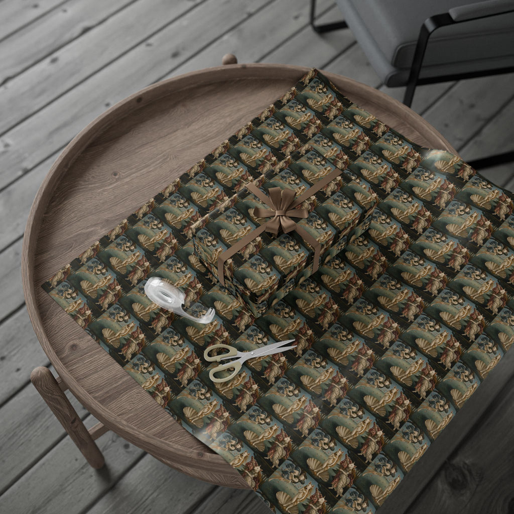 Bull Terrier The Birth of Venus — after Sandro Botticelli, c.1485 | Wrapping Paper