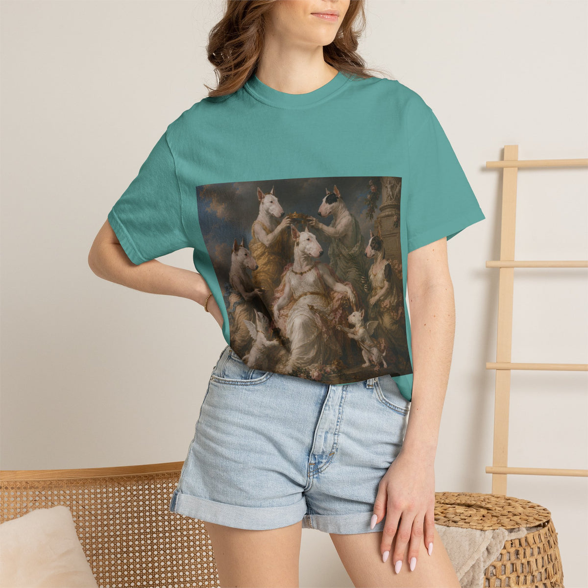 Bull Terrier Themire Crowned by the Graces — after the Sevres Manufactory, 1777 | Garment-Dyed Tee