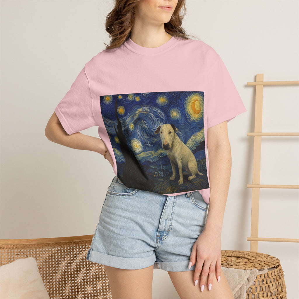 Bull Terrier The Starry Night — after Vincent van Gogh, 1889 | Garment-Dyed Tee