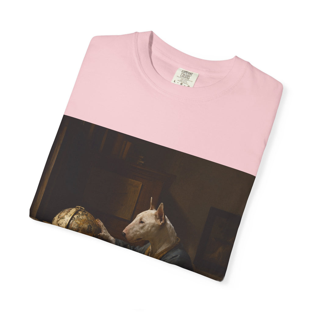 Bull Terrier The Astronomer — after Johannes Vermeer, 1668 | Garment-Dyed Tee