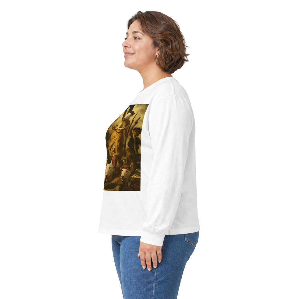 Bull Terrier Liberty Leading The People — after Eugene Delacroix, 1830 | Long Sleeve