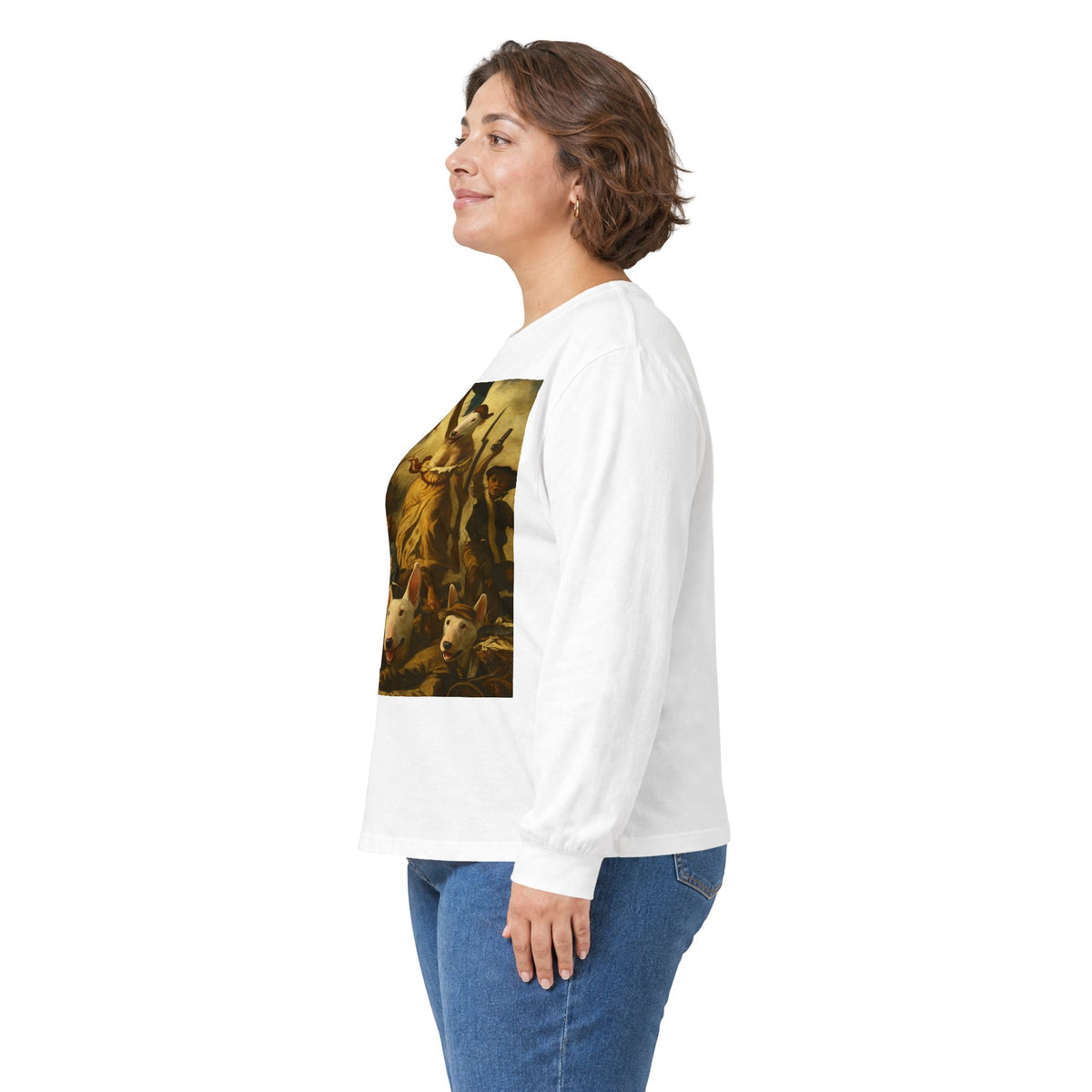 Bull Terrier Liberty Leading The People — after Eugene Delacroix, 1830 | Long Sleeve
