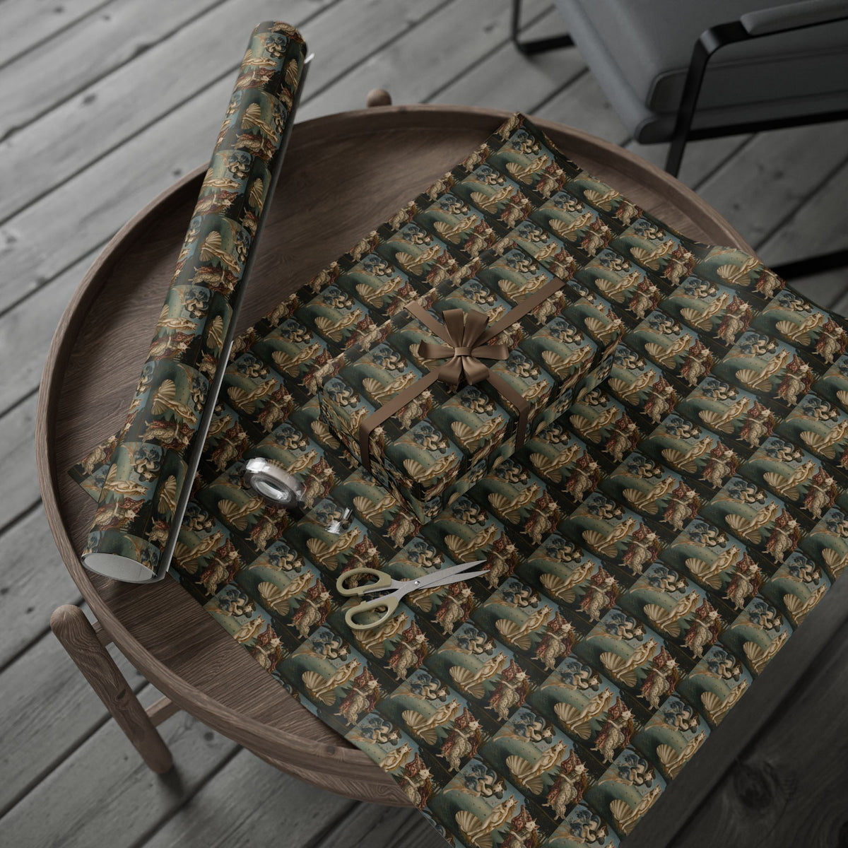Bull Terrier The Birth of Venus — after Sandro Botticelli, c.1485 | Wrapping Paper