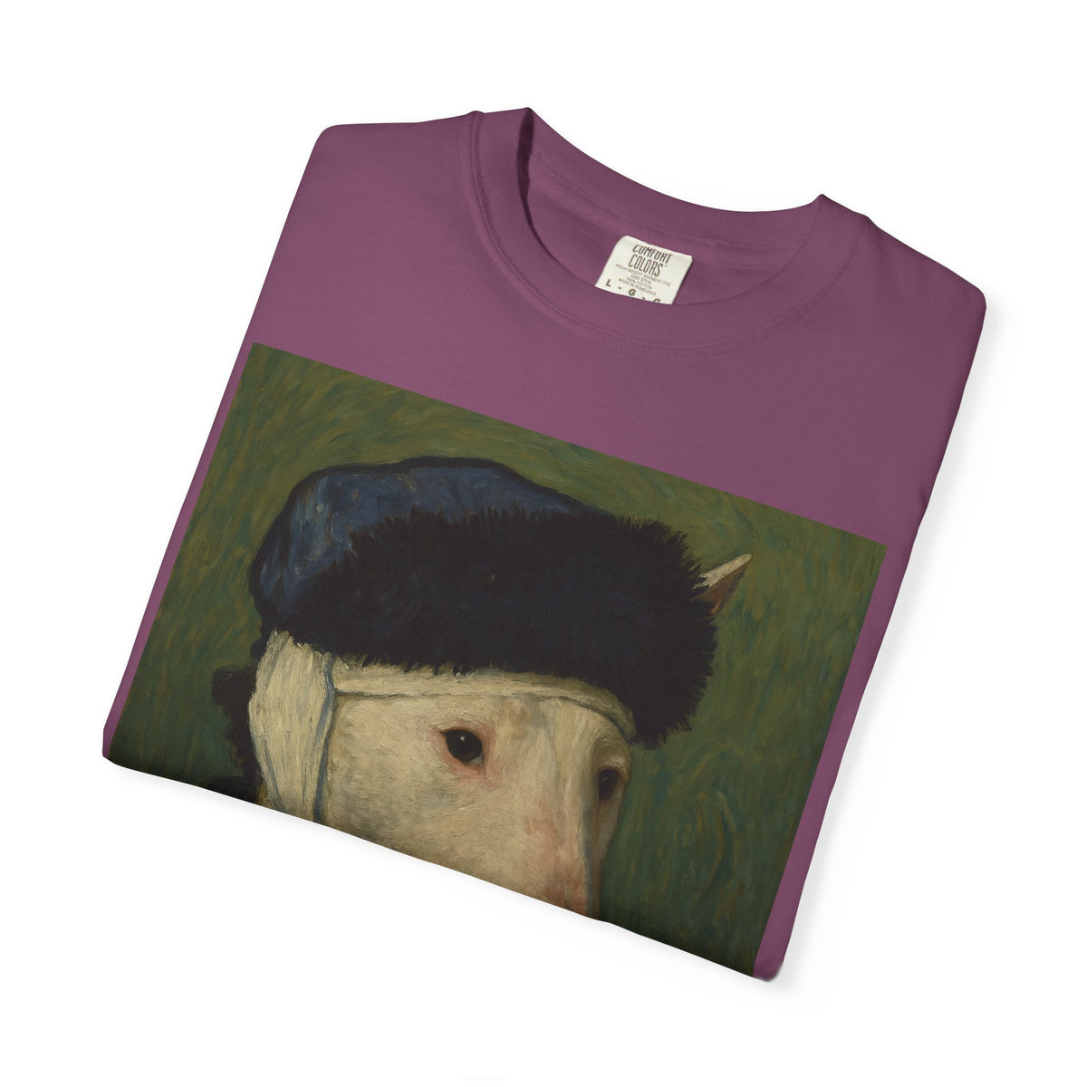 Bull Terrier Self-Portrait with Bandaged Ear — after Vincent van Gogh, 1889 | Garment-Dyed Tee