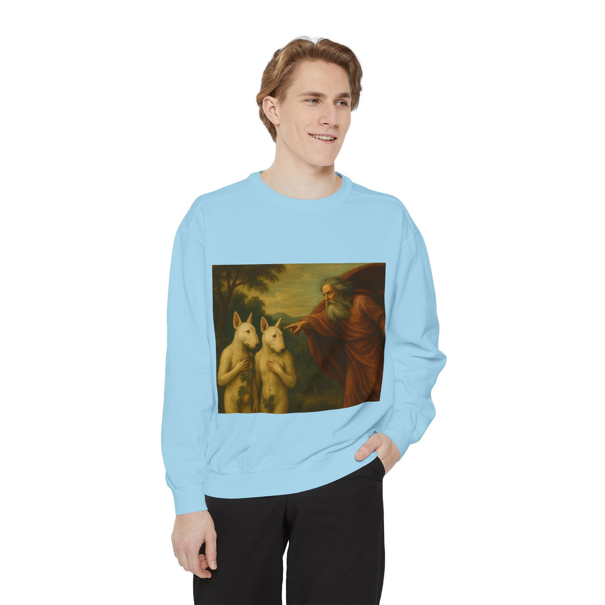 Bull Terrier The Rebuke of Adam and Eve — after Domenichino, 1626 | Crewneck