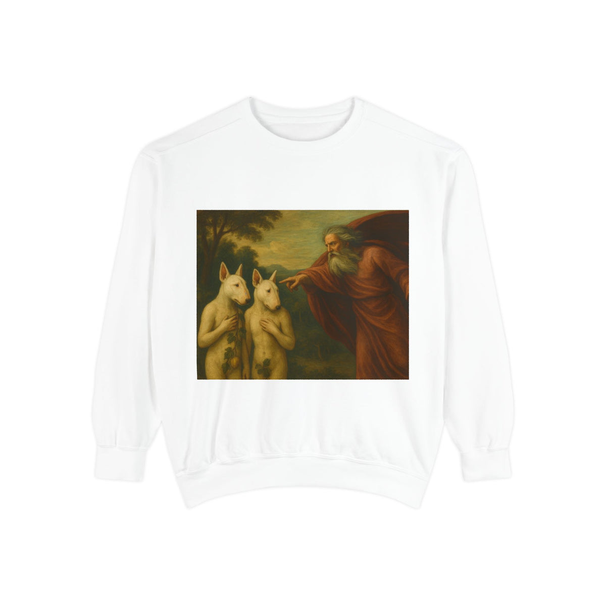 Bull Terrier The Rebuke of Adam and Eve — after Domenichino, 1626 | Crewneck
